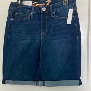 Seven7 Sunset Dark Wash Bermuda Shorts Size 6  Inseam 9"